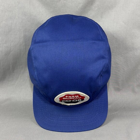 Vtg Farm Bureau Co Op Ear Flaps Fitted 7 3/8 Hat Cap Blue Agriculture Rancher - Picture 10 of 16